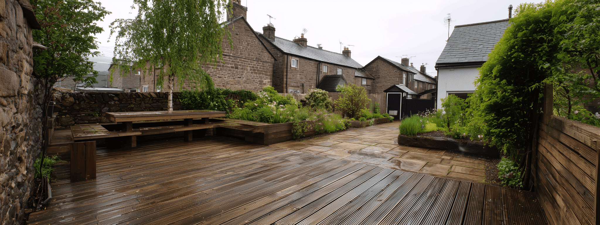 Decking In Heaton Moor, an example of turfing in Stockport.