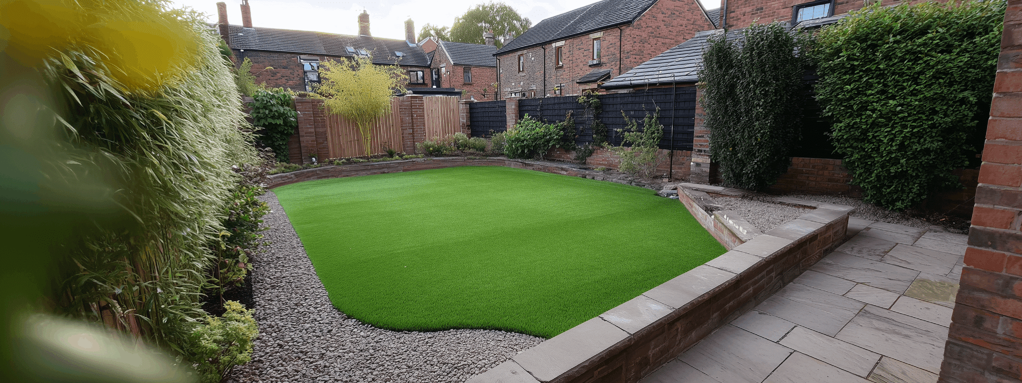 Rear Garden New Turf Job In Heaton Chapel, an example of turfing in Stockport.